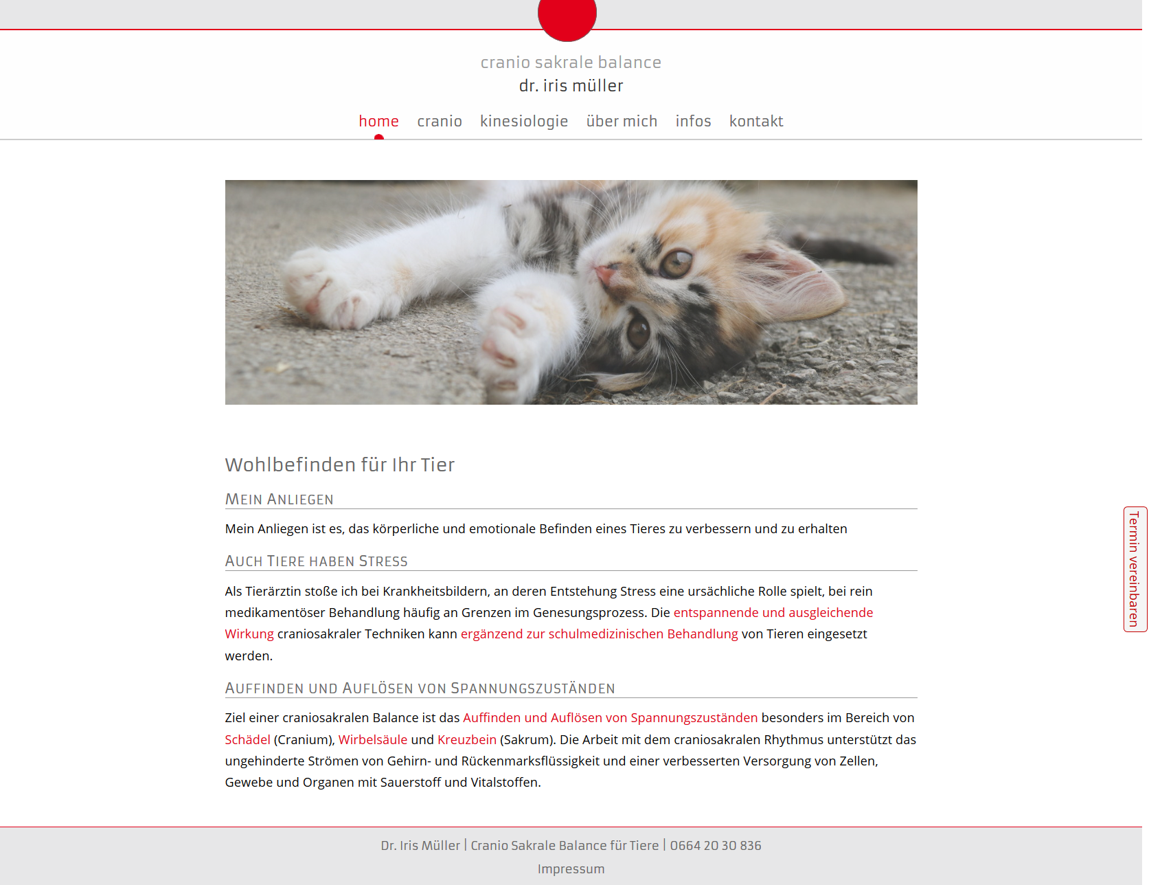 Website für craniosakrale-balance.at